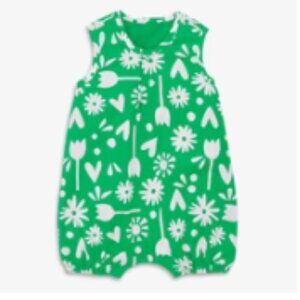 Primary baby henley tank shortie in garden party print